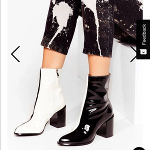 New black and white booties